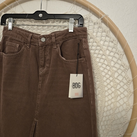 NWT Urban Outfitters BDG Western Brown Denim Maxi Skirt Size S - Picture 7 of 12